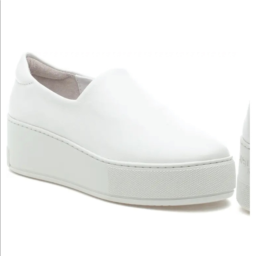 JSlides Leather Wedge Sneakers